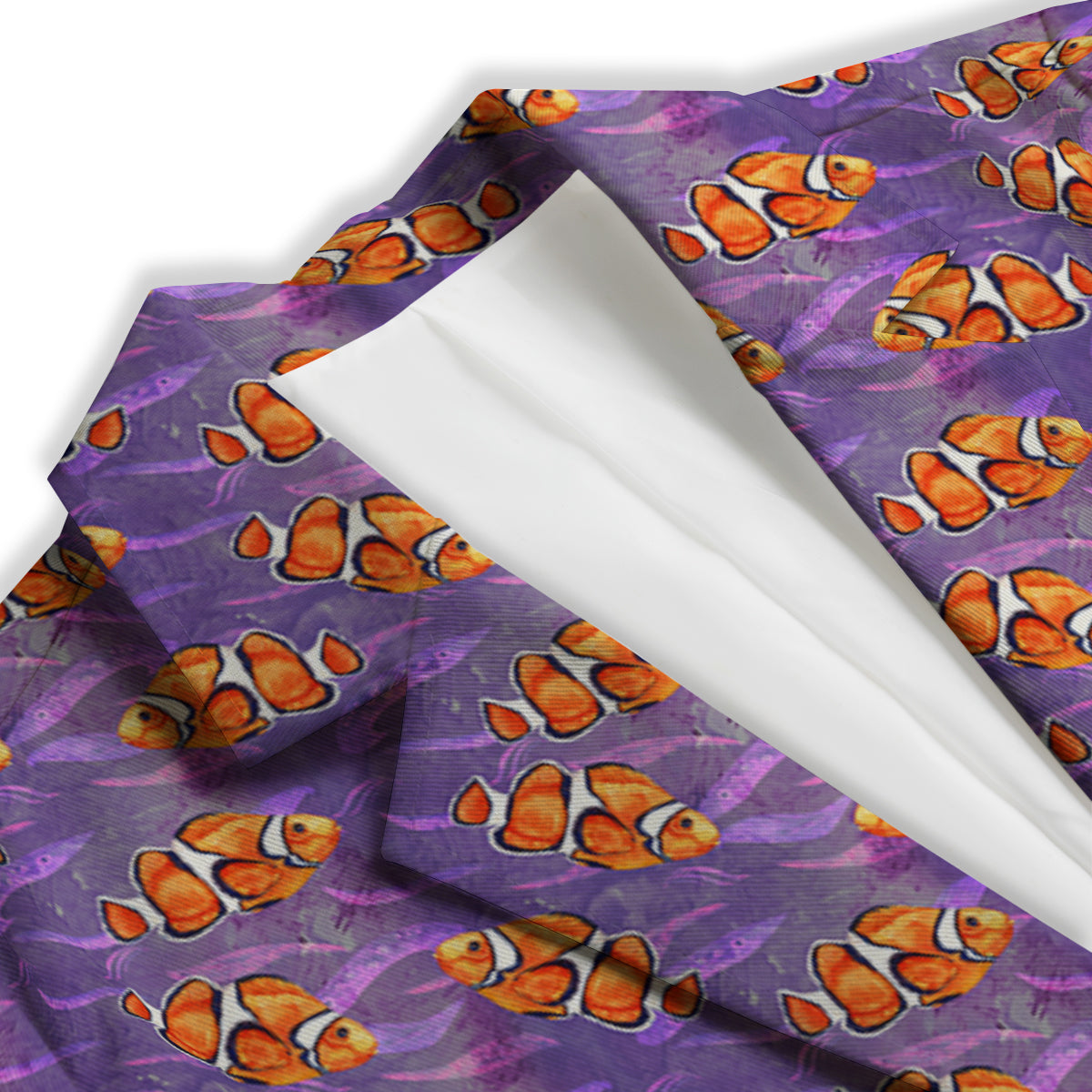 Clownfish Watercolor Purple Print Pattern Women's Blazer-grizzshop