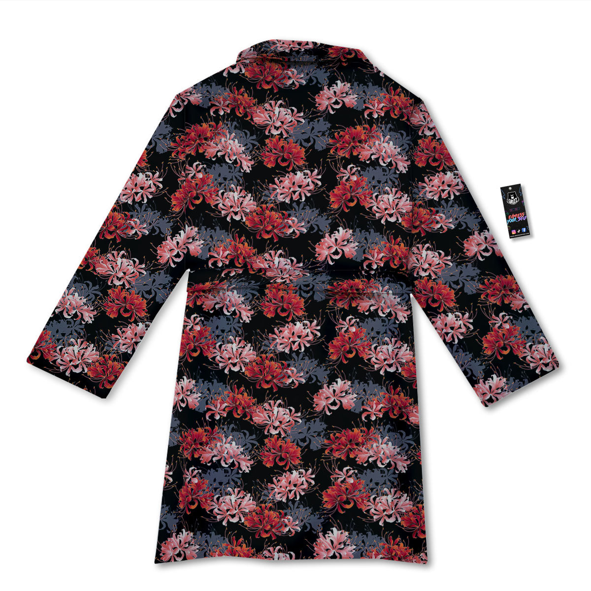 Cluster Amaryllis Japanese Print Pattern Bathrobe-grizzshop