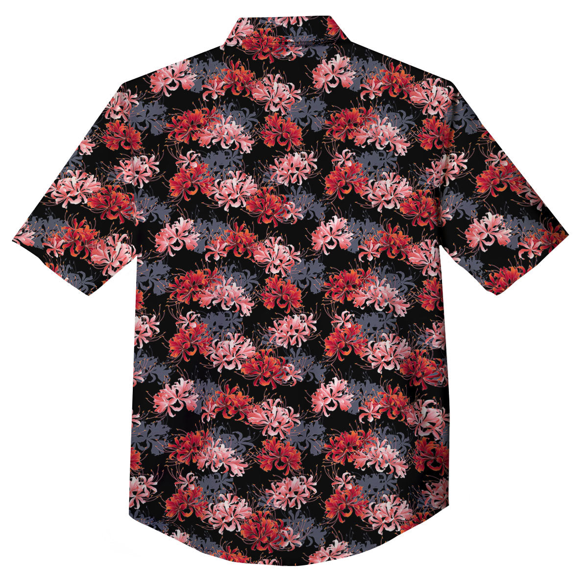 Cluster Amaryllis Japanese Print Pattern Button Up Shirt-grizzshop