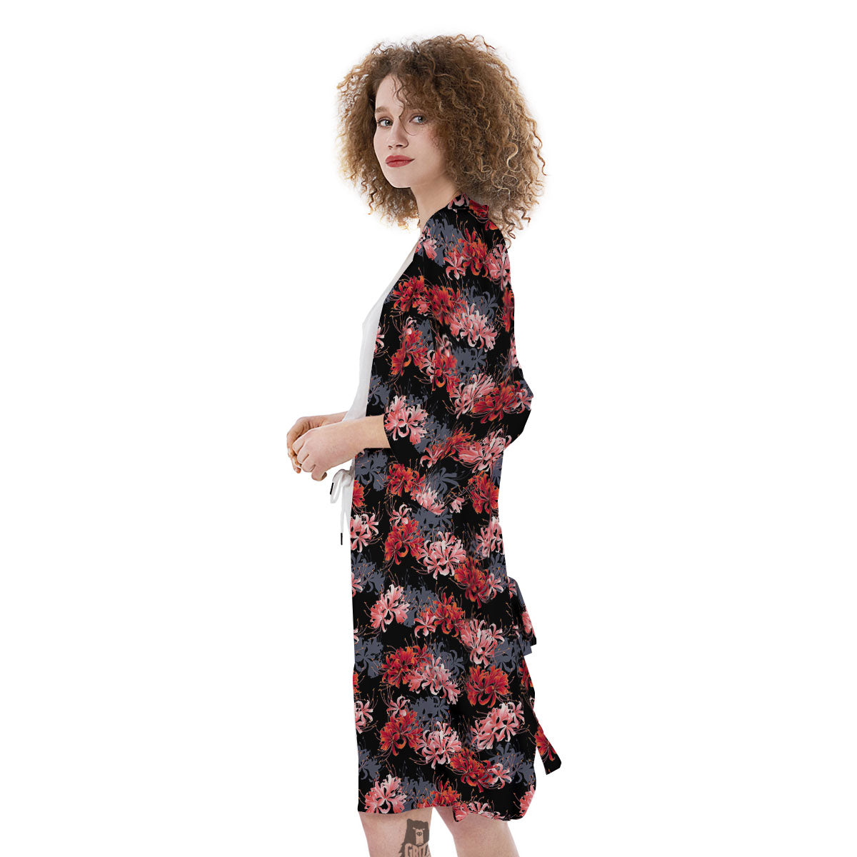 Cluster Amaryllis Japanese Print Pattern Kimono-grizzshop