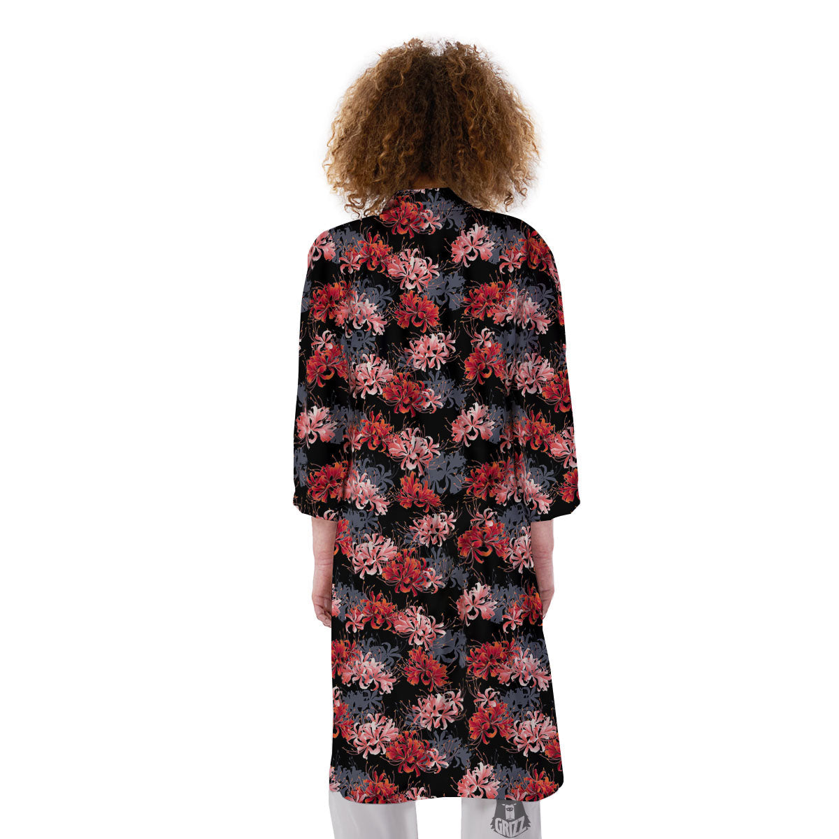 Cluster Amaryllis Japanese Print Pattern Kimono-grizzshop