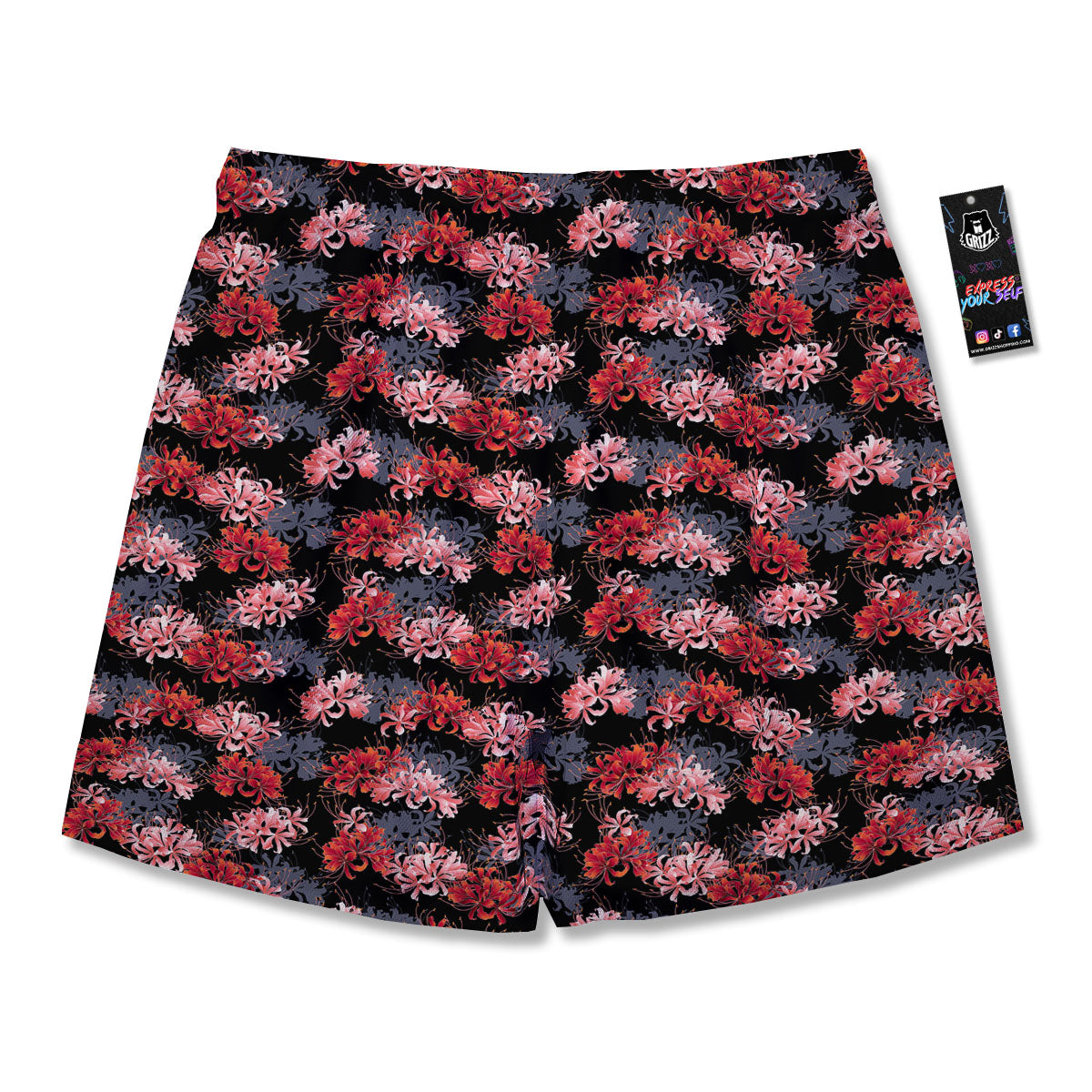 Cluster Amaryllis Japanese Print Pattern Men's Running Shorts-grizzshop