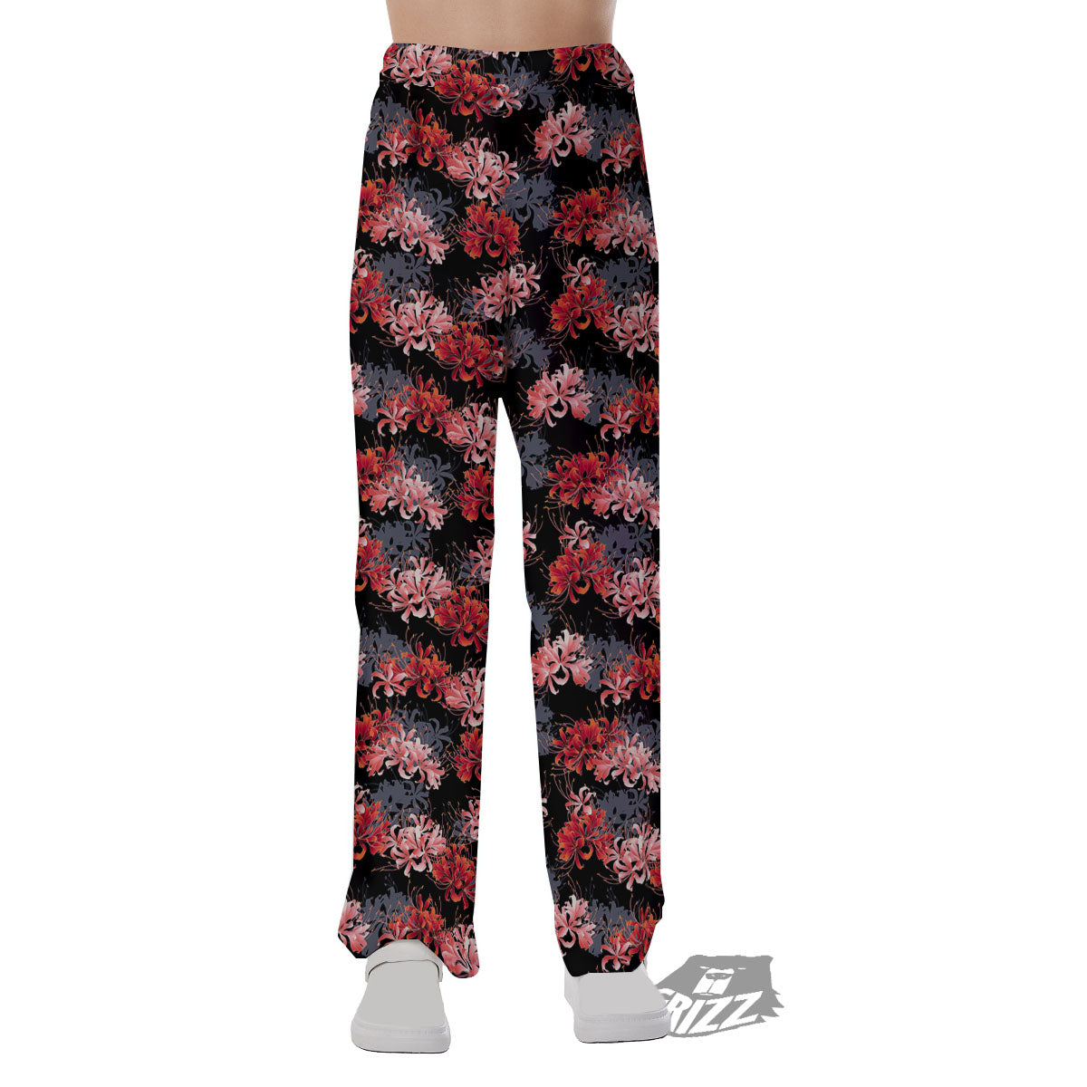 Cluster Amaryllis Japanese Print Pattern Pajama Pants-grizzshop