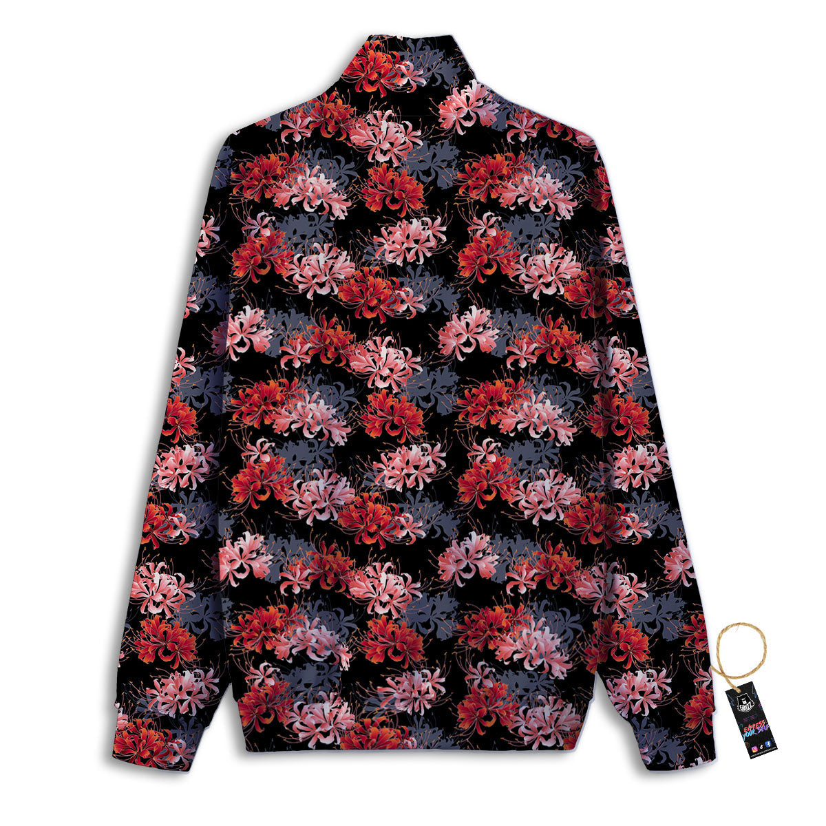 Cluster Amaryllis Japanese Print Pattern Track Jacket-grizzshop