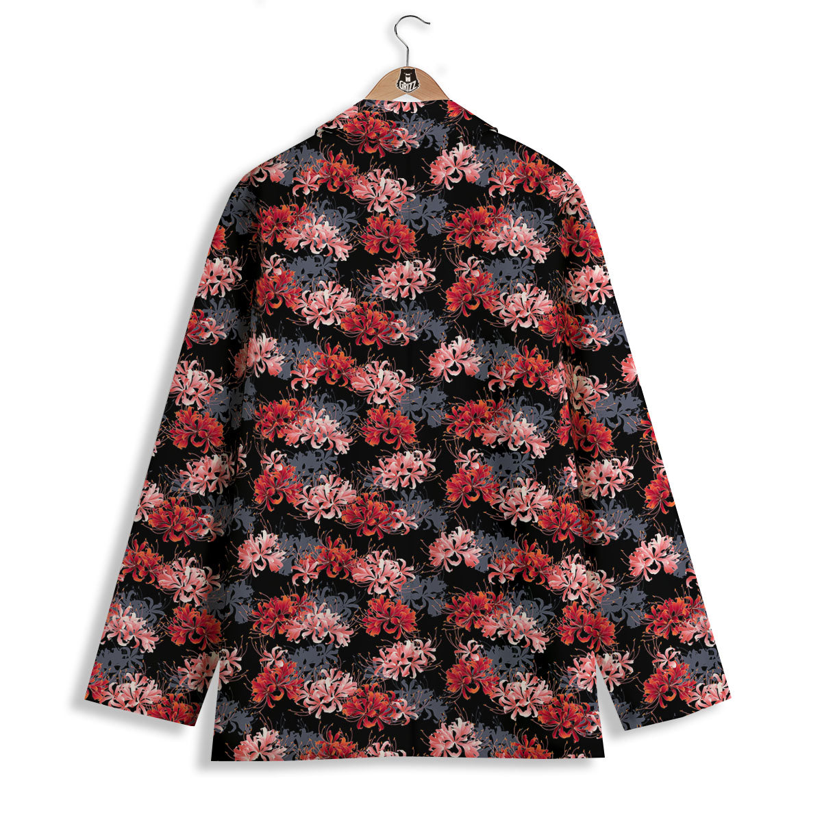 Cluster Amaryllis Japanese Print Pattern Women's Blazer-grizzshop