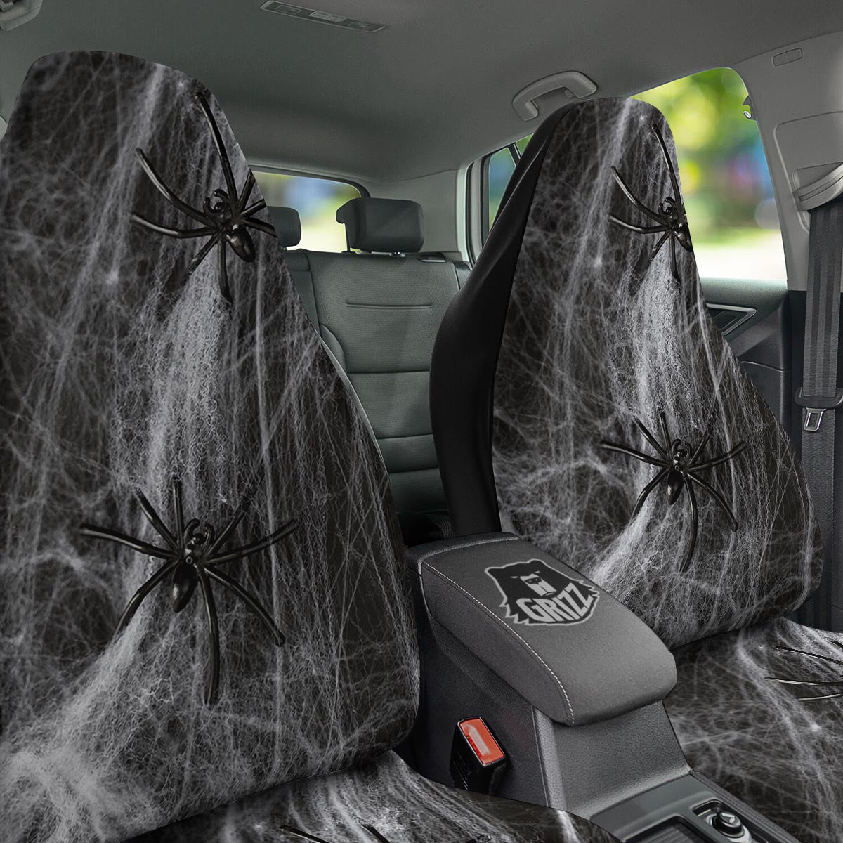 Cobweb And Toy Spiders Print Car Seat Covers-grizzshop