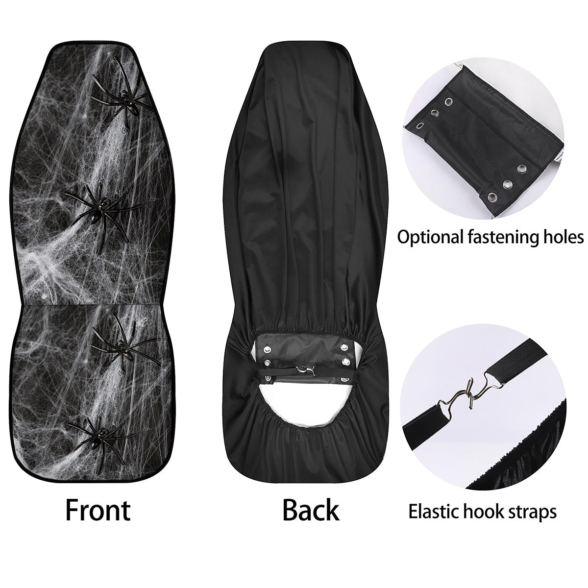 Cobweb And Toy Spiders Print Car Seat Covers-grizzshop