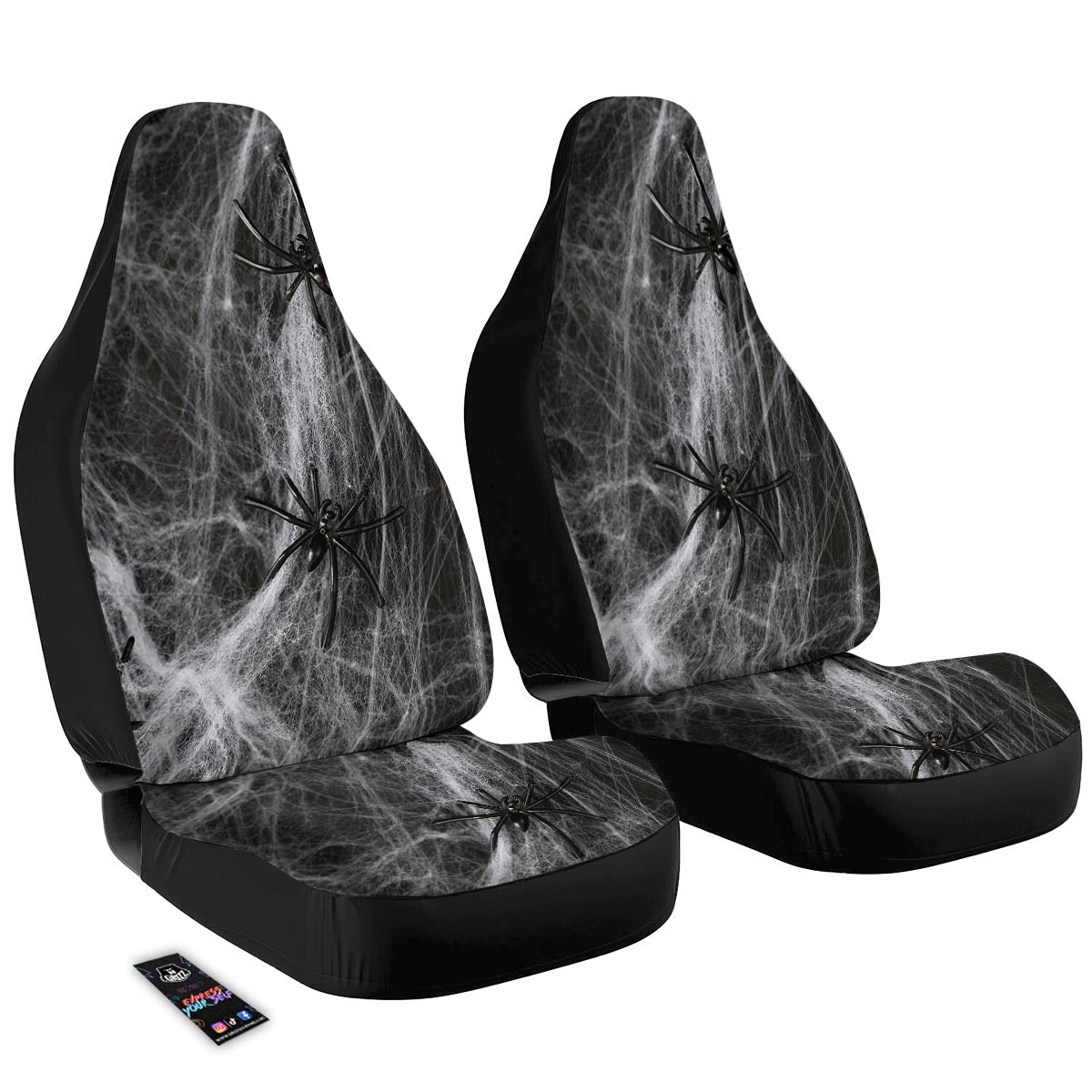 Cobweb And Toy Spiders Print Car Seat Covers-grizzshop