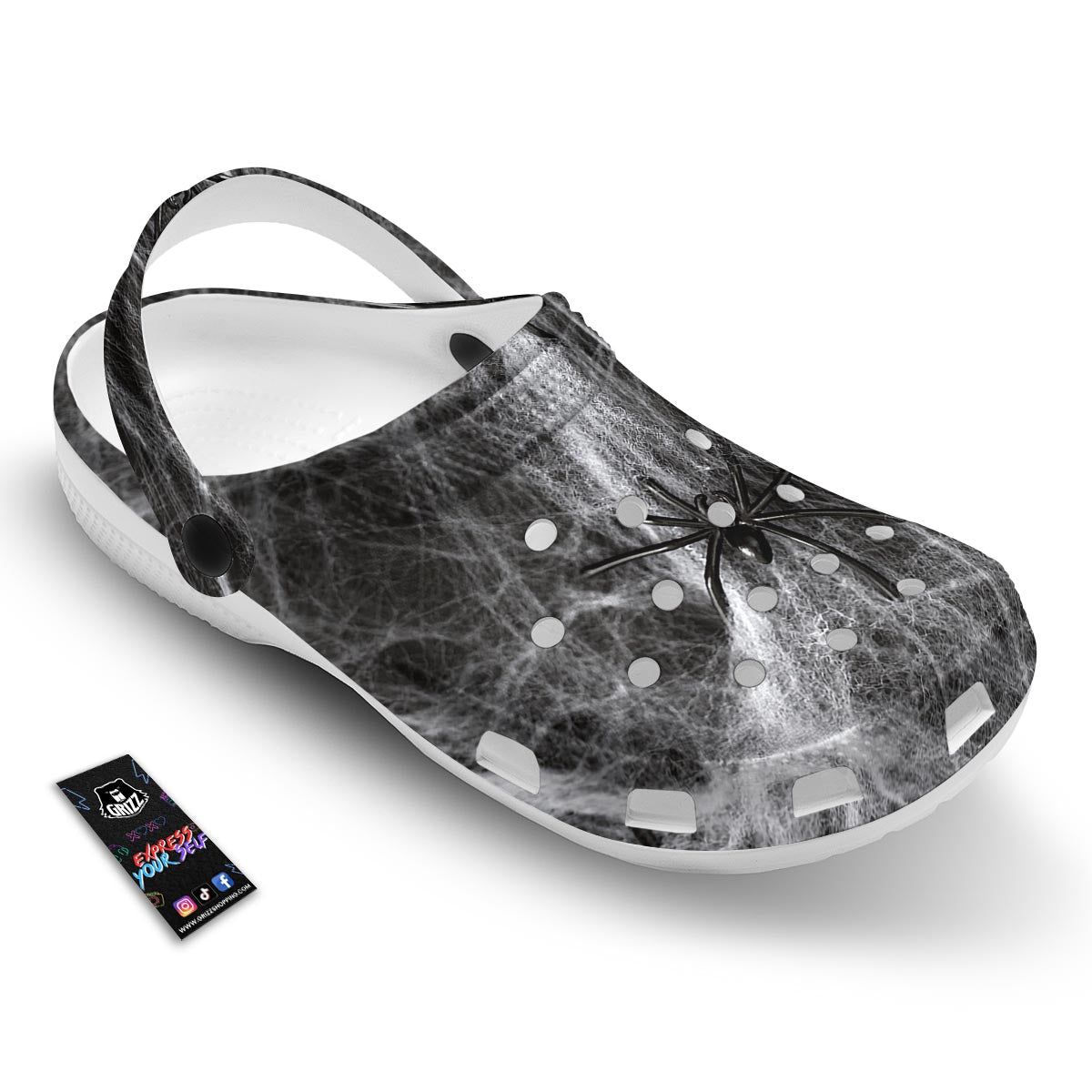 Cobweb And Toy Spiders Print Clog-grizzshop
