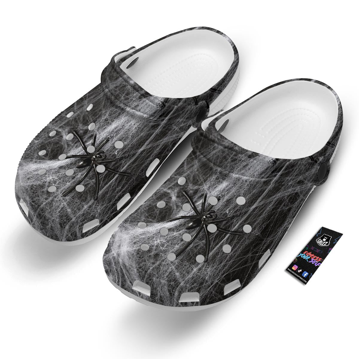 Cobweb And Toy Spiders Print Clog-grizzshop