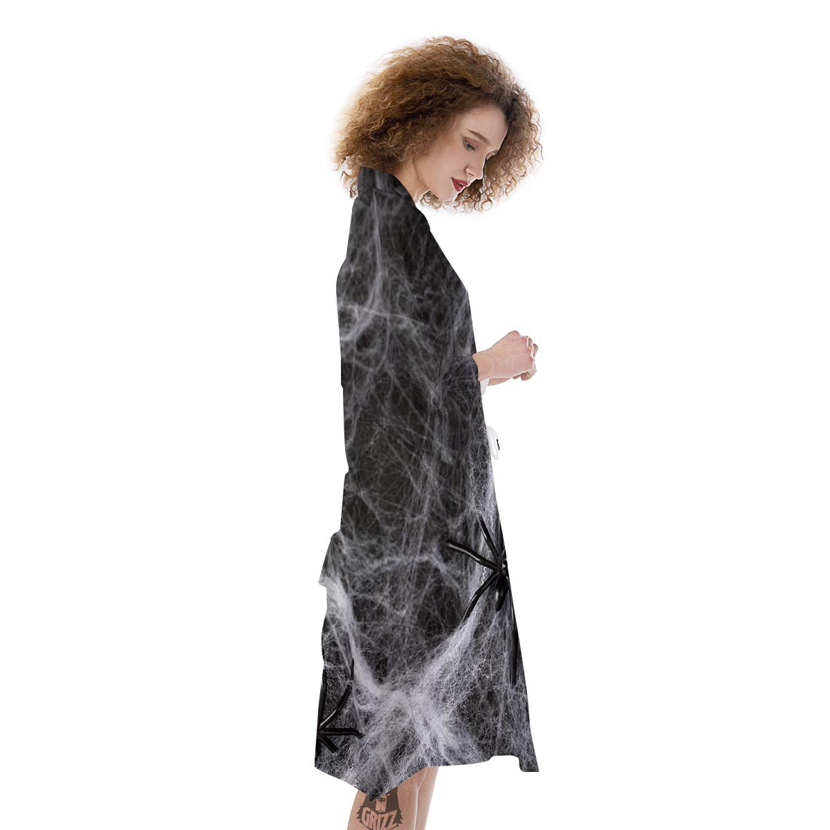 Cobweb And Toy Spiders Print Kimono-grizzshop