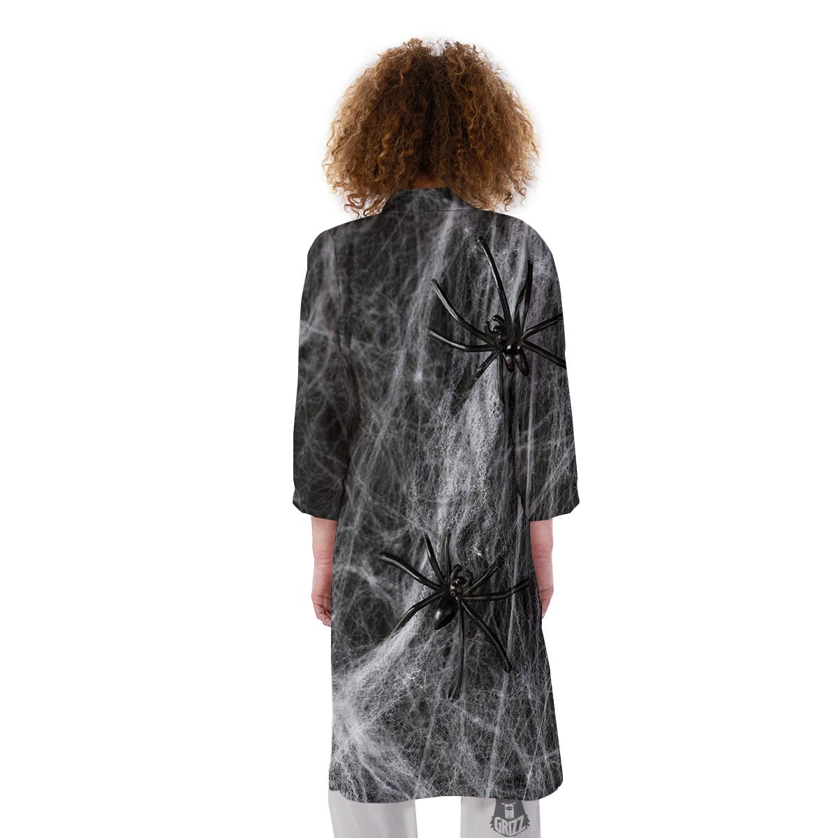 Cobweb And Toy Spiders Print Kimono-grizzshop