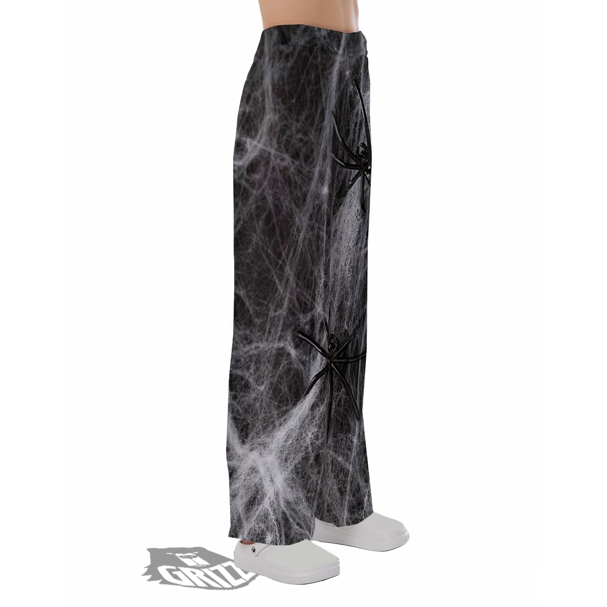 Cobweb And Toy Spiders Print Pajama Pants-grizzshop