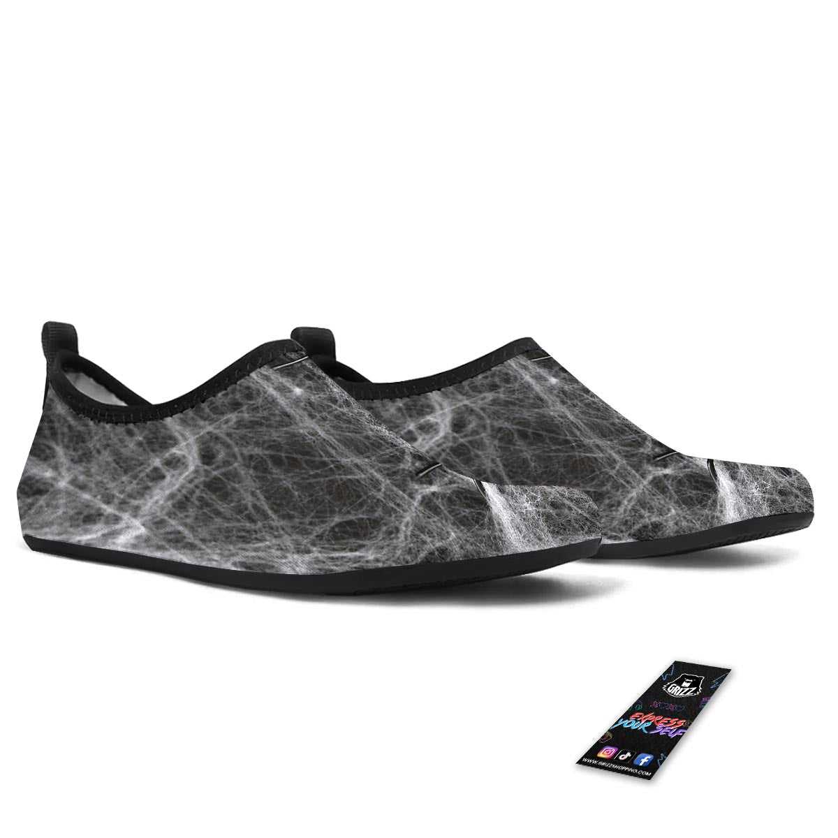 Cobweb And Toy Spiders Print Water Shoes-grizzshop