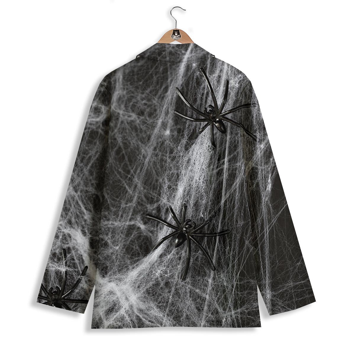 Cobweb And Toy Spiders Print Women's Blazer-grizzshop