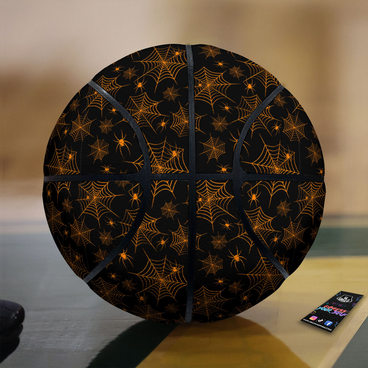 Cobweb Halloween Print Pattern Basketball-grizzshop