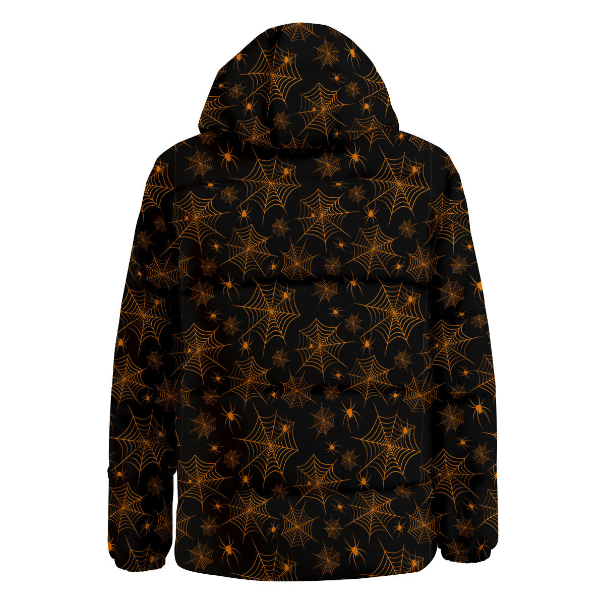 Cobweb Halloween Print Pattern Down Jacket-grizzshop