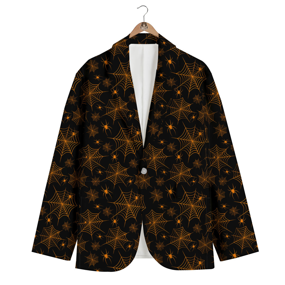 Cobweb Halloween Print Pattern Men's Blazer-grizzshop