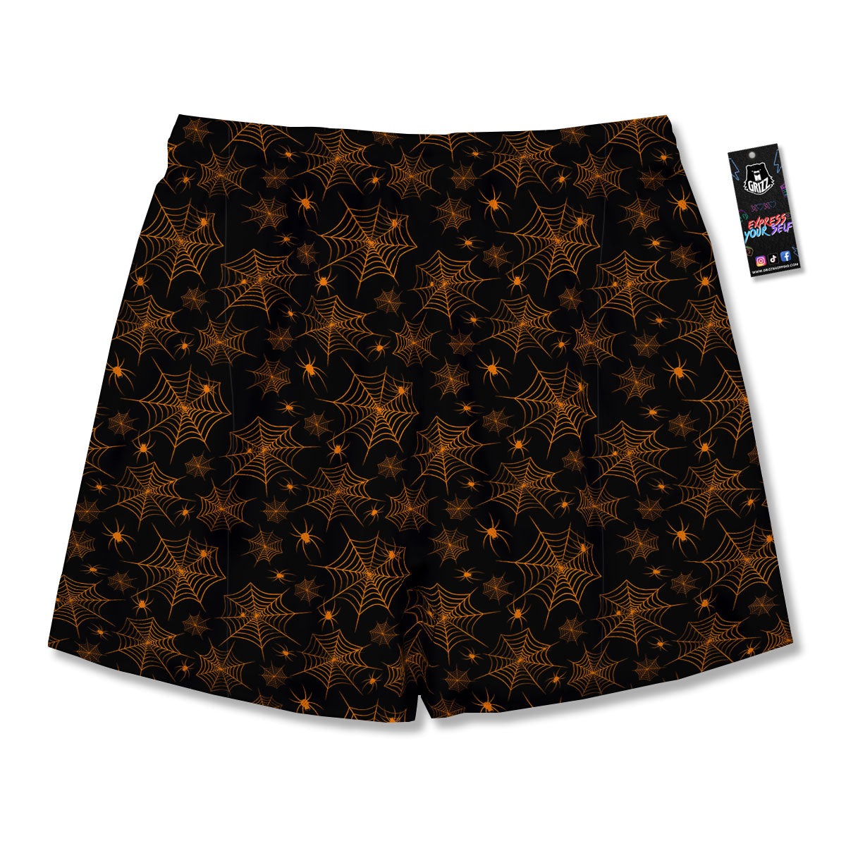 Cobweb Halloween Print Pattern Men's Running Shorts-grizzshop