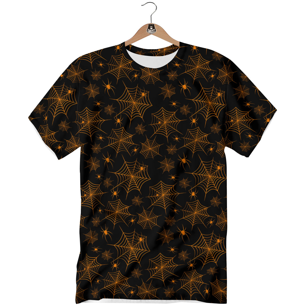 Cobweb Halloween Print Pattern T-Shirt-grizzshop