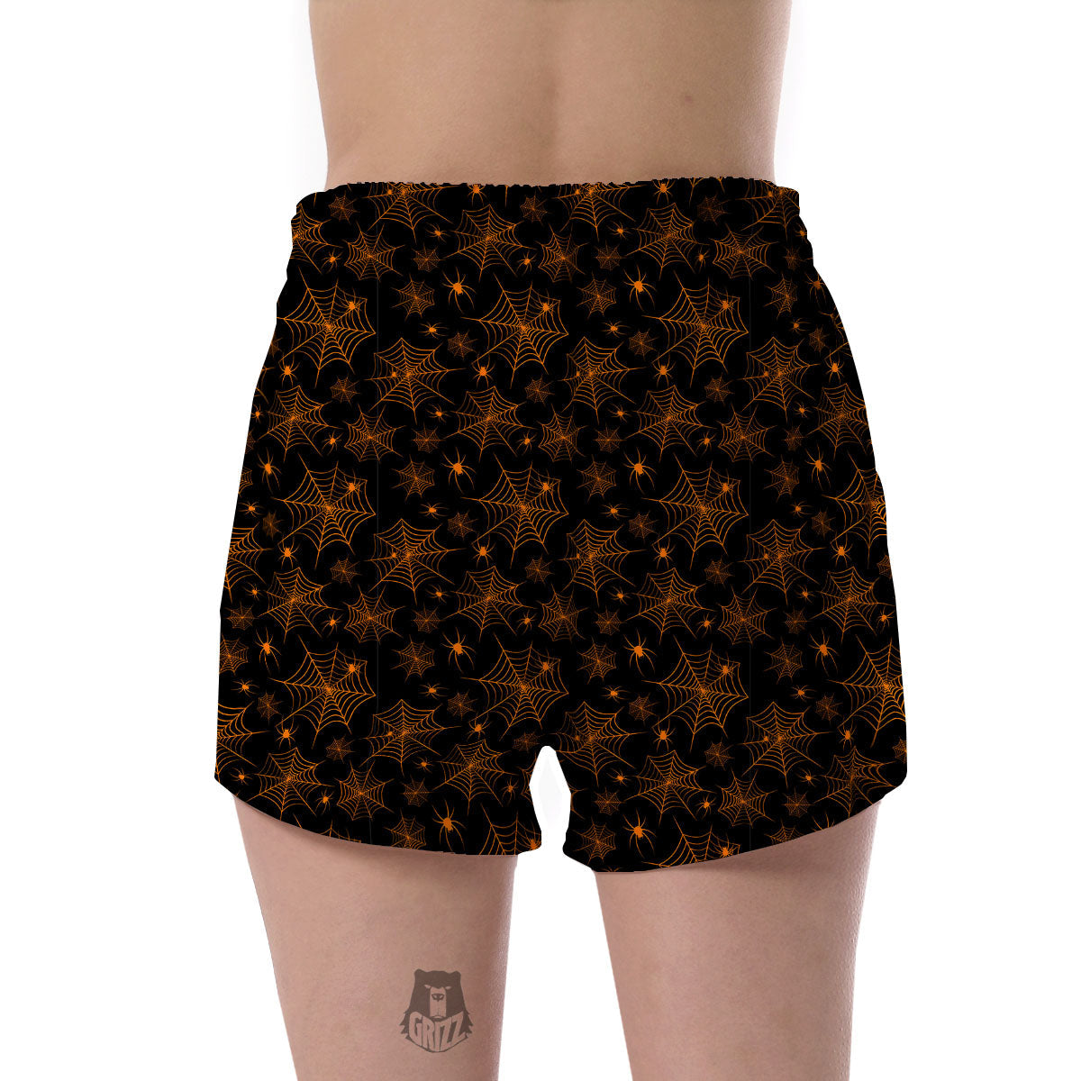 Cobweb Halloween Print Pattern Women's Shorts-grizzshop