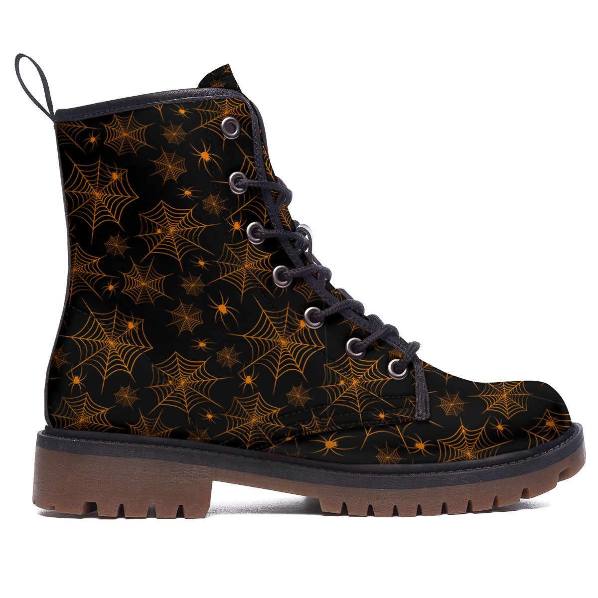 Cobweb Halloween Print Pattern Work Boots-grizzshop