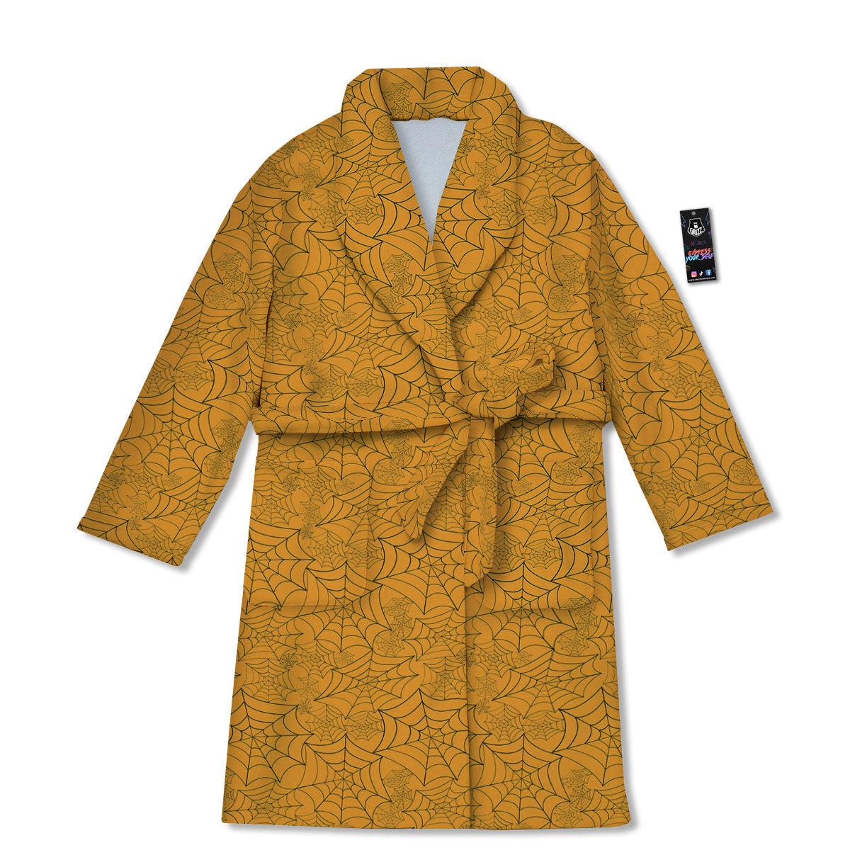 Cobweb Horror Print Bathrobe-grizzshop