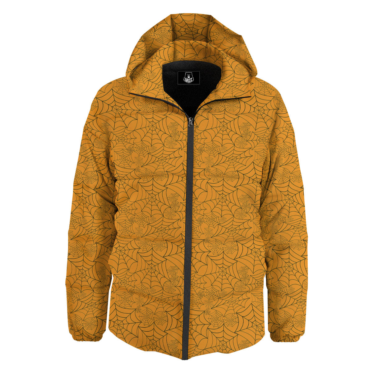 Cobweb Horror Print Down Jacket-grizzshop