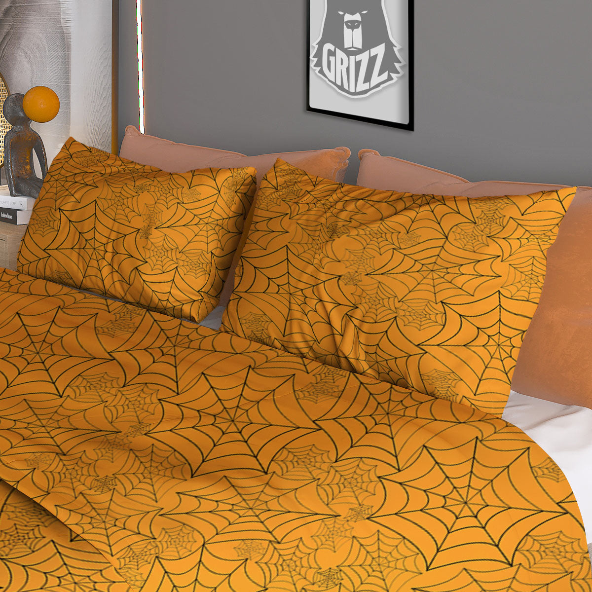 Cobweb Horror Print Duvet Cover Bedding Set