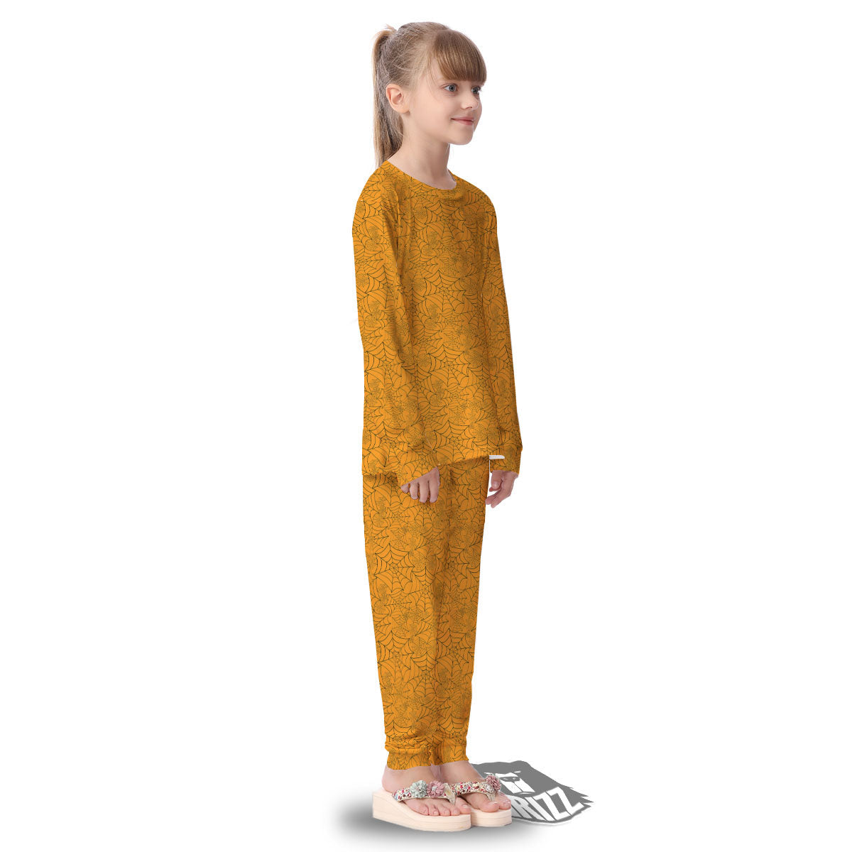 Cobweb Horror Print Kid's Pajamas-grizzshop