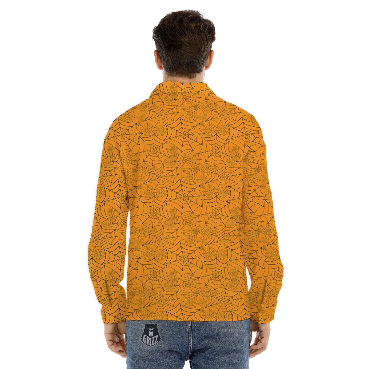 Cobweb Horror Print Men's Dress Shirts-grizzshop