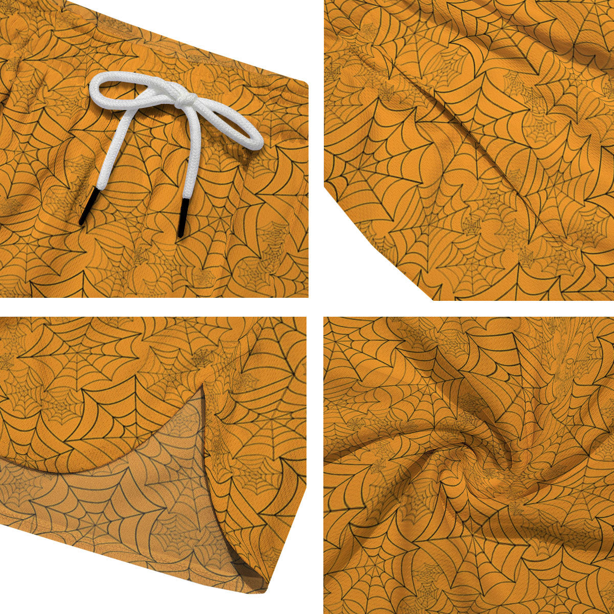 Cobweb Horror Print Men's Running Shorts-grizzshop