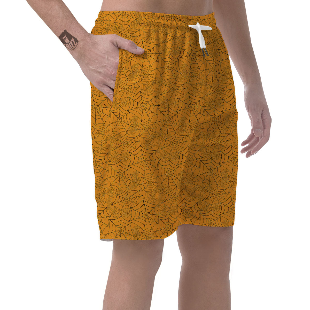 Cobweb Horror Print Men's Shorts-grizzshop