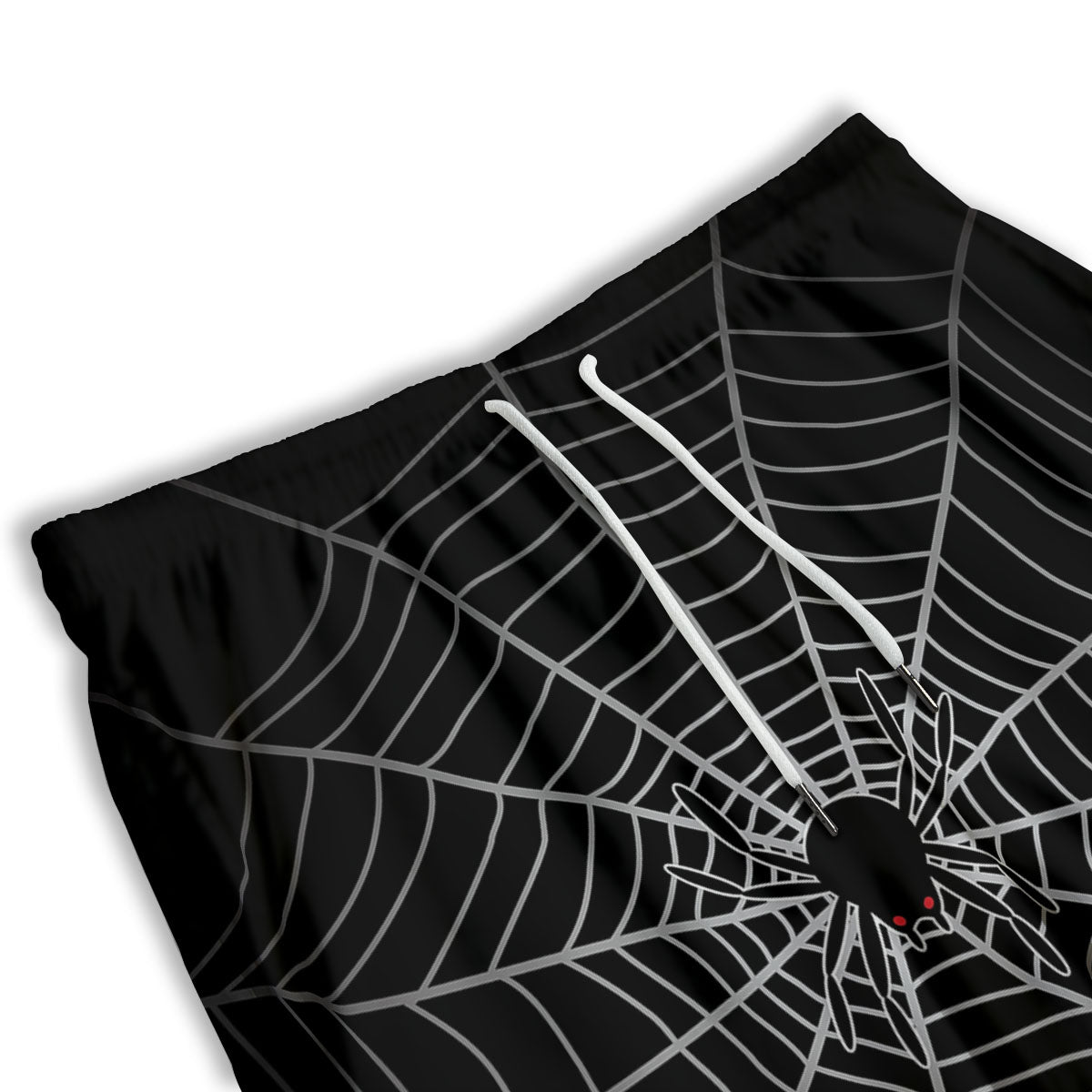 Cobweb White And Black Print Men's Athletic Shorts