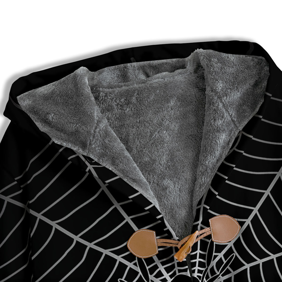 Cobweb White And Black Print Men's Windbreaker Jacket-grizzshop