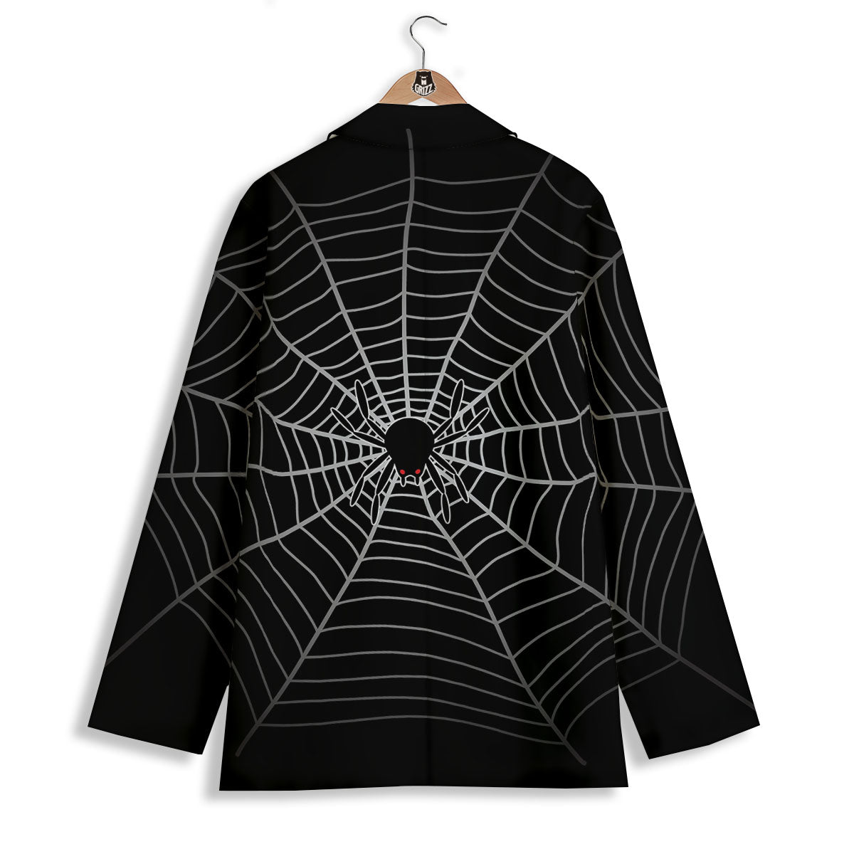 Cobweb White And Black Print Women's Blazer-grizzshop