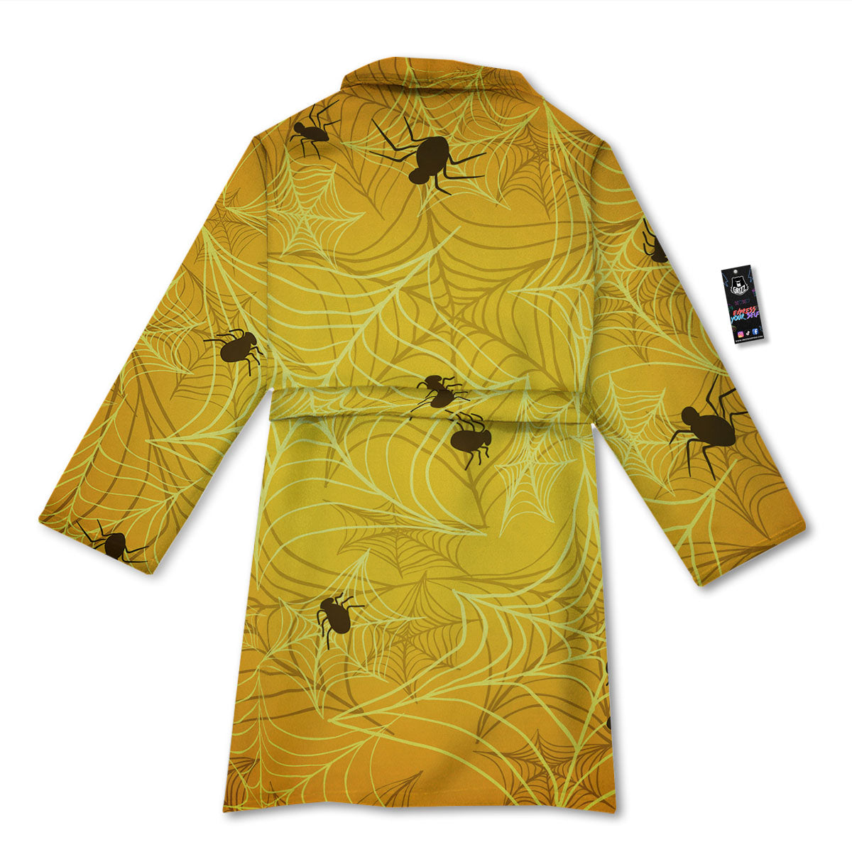 Cobweb Yellow Print Bathrobe-grizzshop