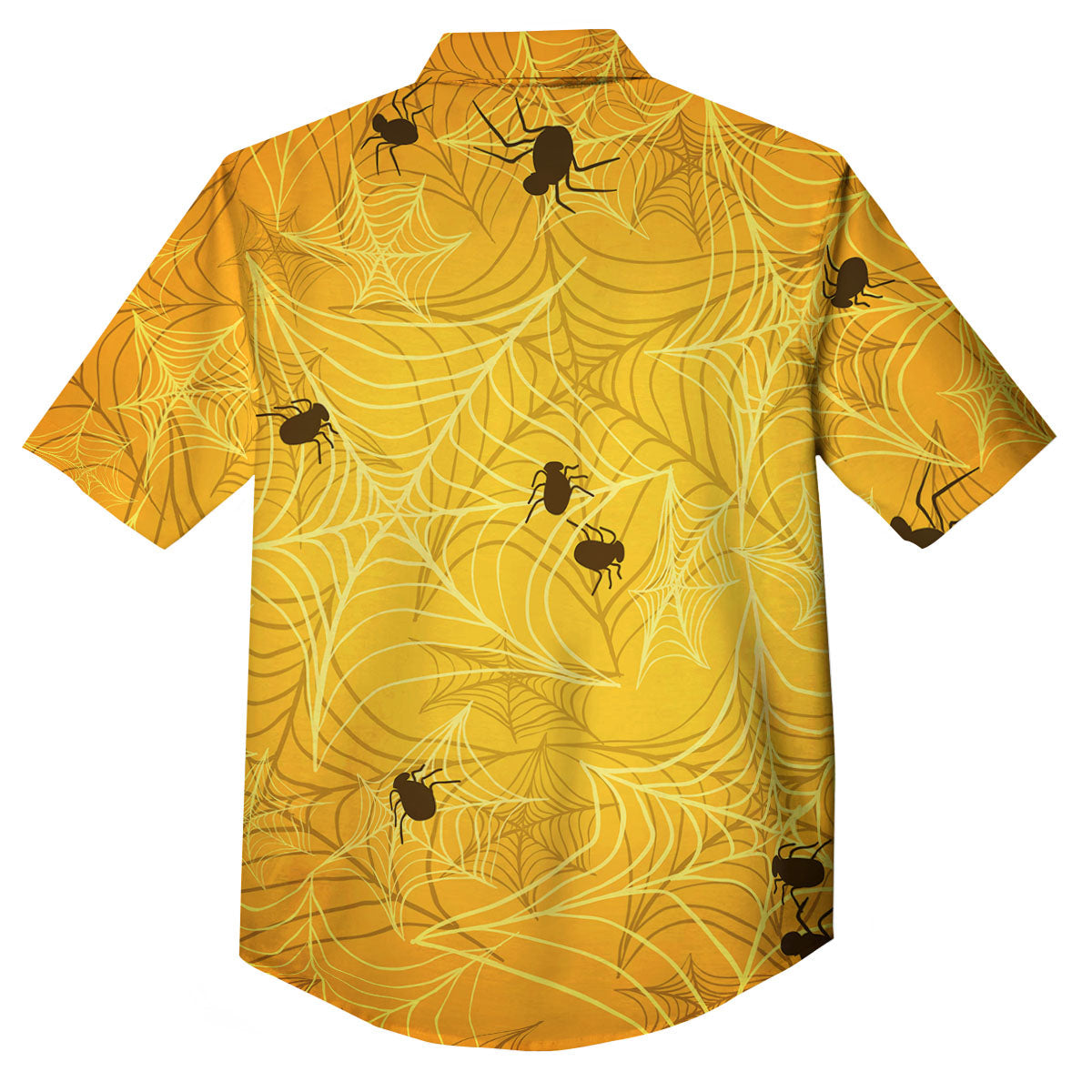 Cobweb Yellow Print Button Up Shirt-grizzshop
