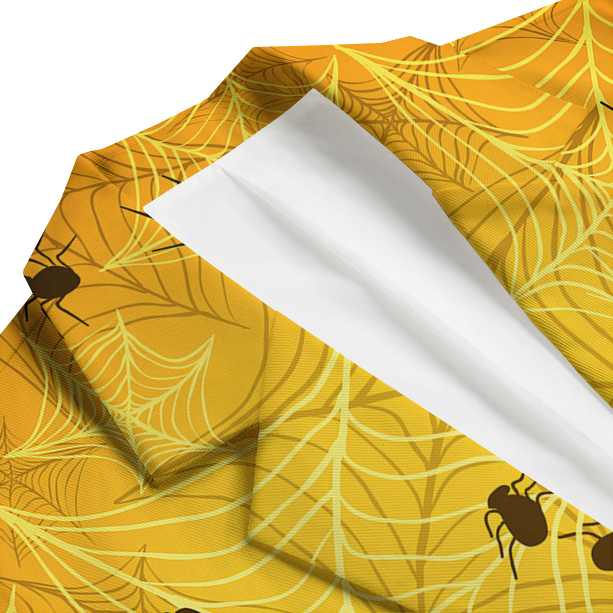 Cobweb Yellow Print Men's Blazer-grizzshop