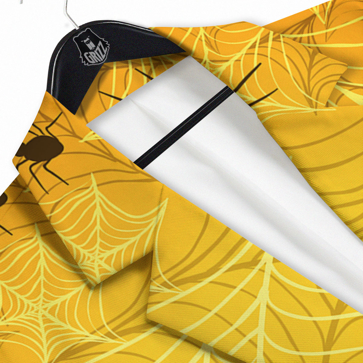 Cobweb Yellow Print Men's Sport Coat-grizzshop