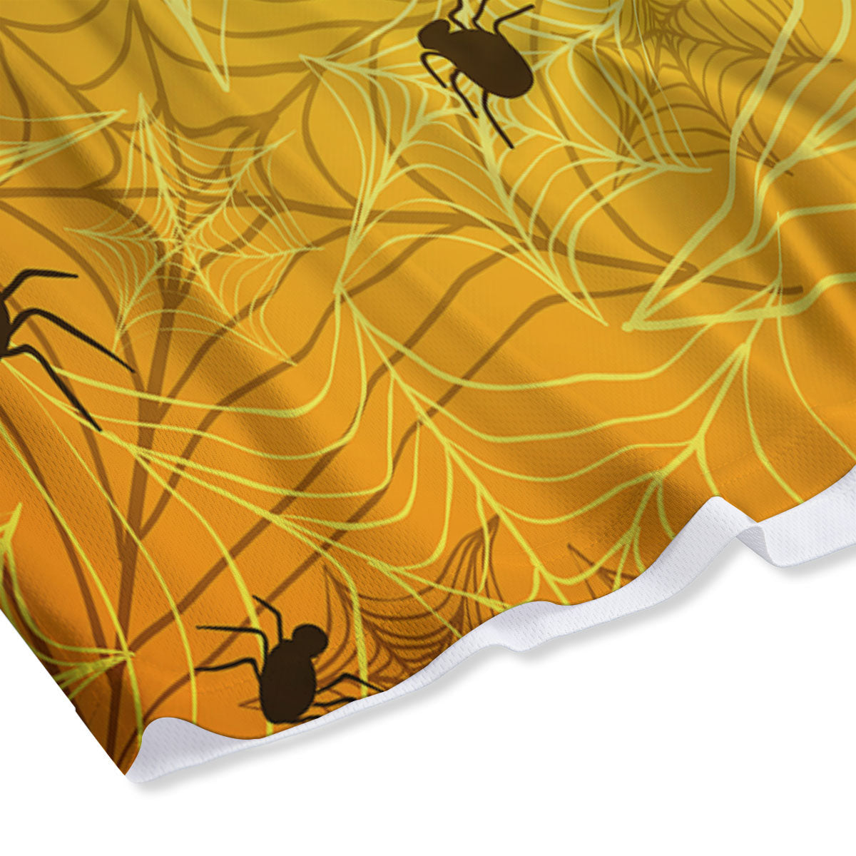 Cobweb Yellow Print Mesh Shorts