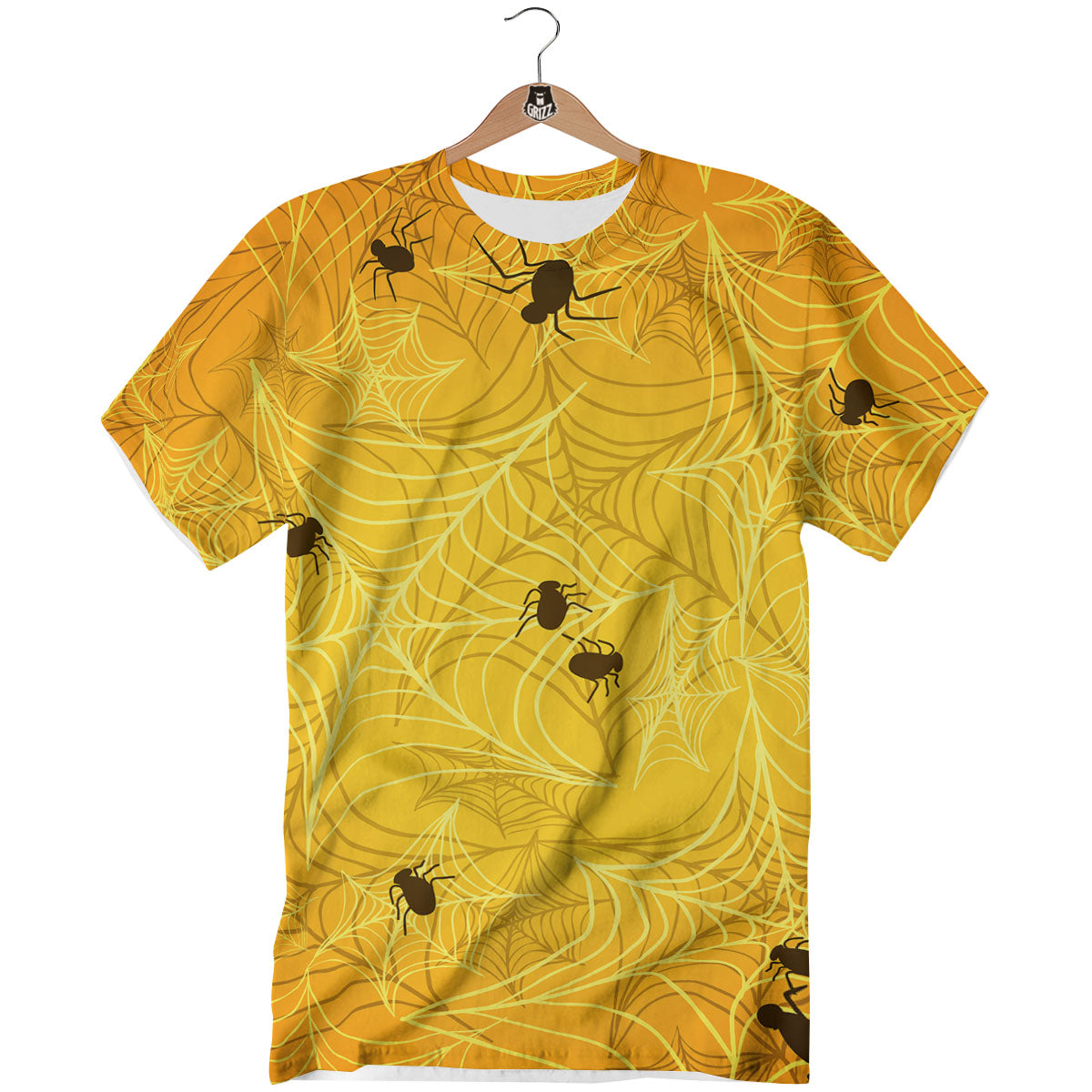 Cobweb Yellow Print T-Shirt-grizzshop