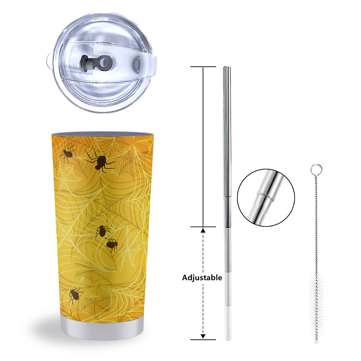 Cobweb Yellow Print Tumbler-grizzshop