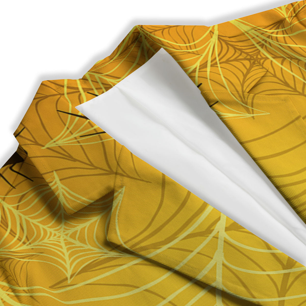 Cobweb Yellow Print Women's Blazer-grizzshop