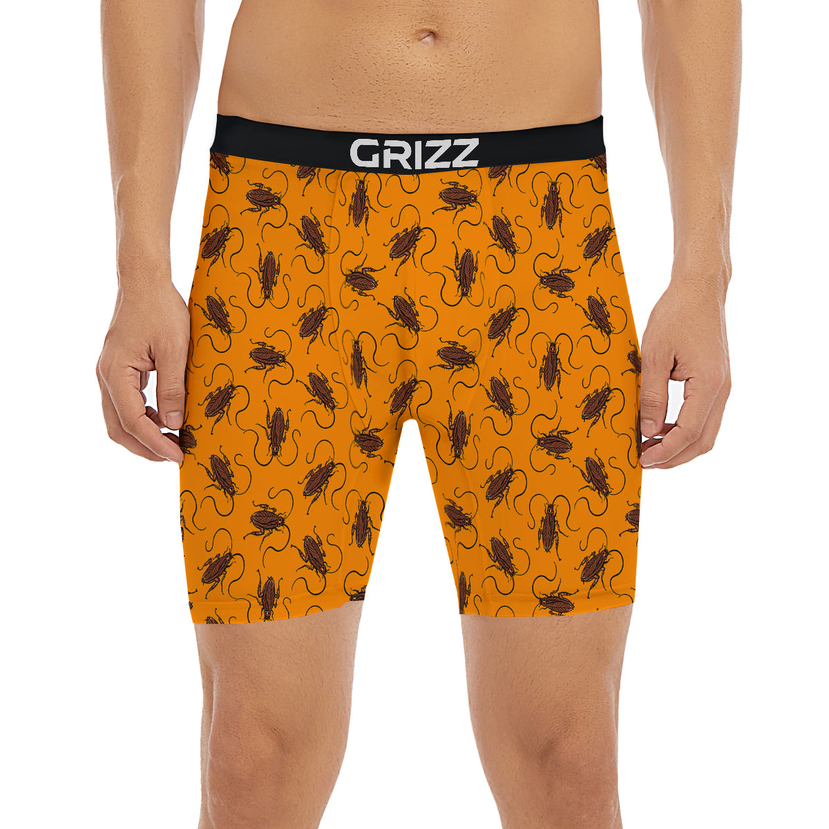 Cockroach Orange Print Pattern Boxer Briefs-grizzshop