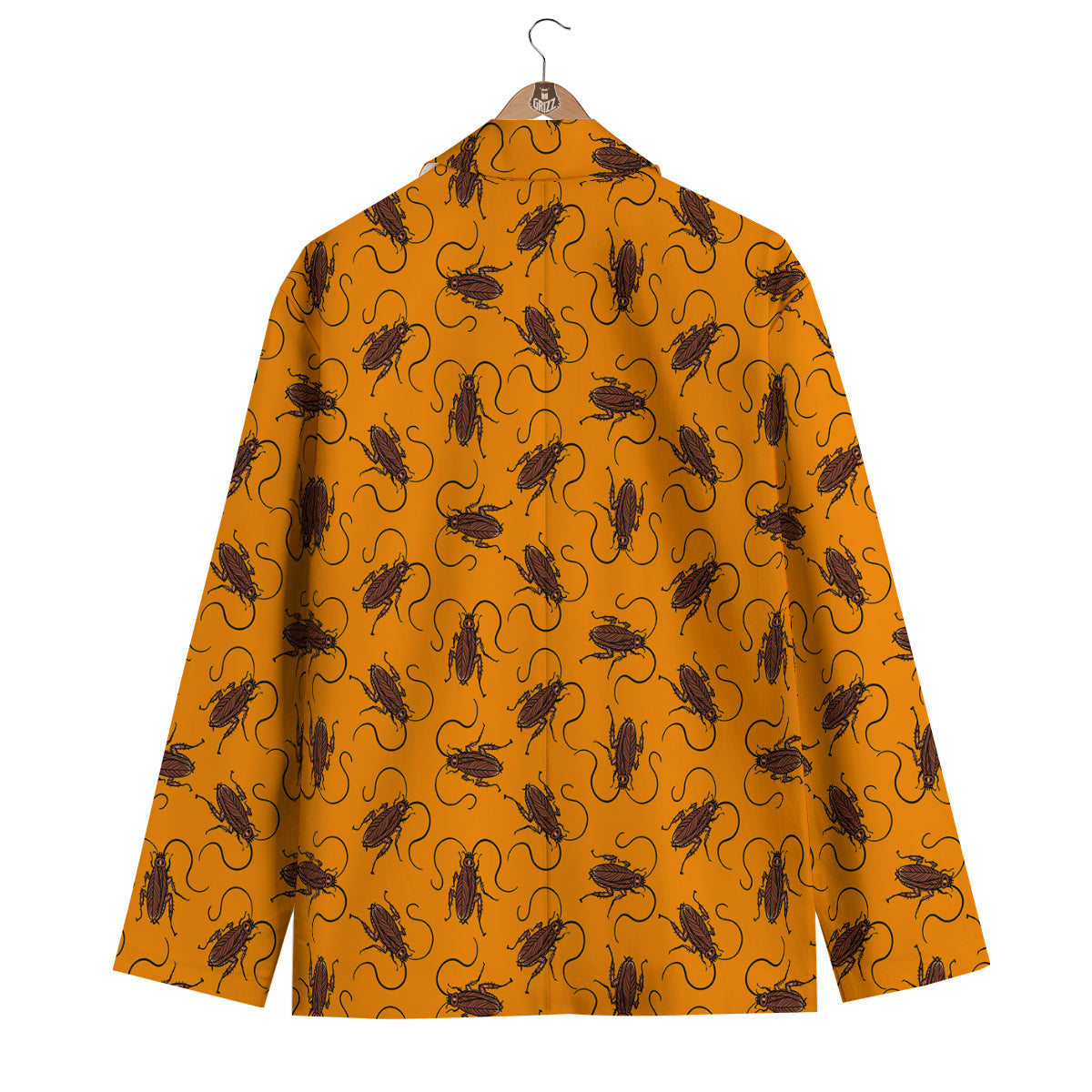 Cockroach Orange Print Pattern Men's Blazer-grizzshop