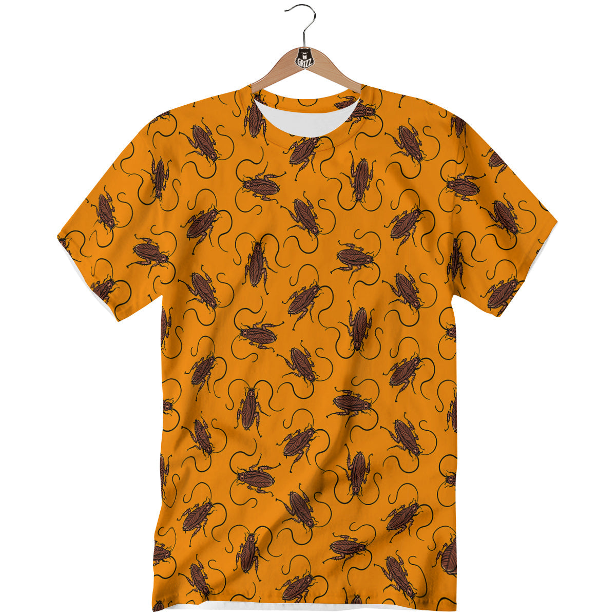 Cockroach Orange Print Pattern T-Shirt-grizzshop