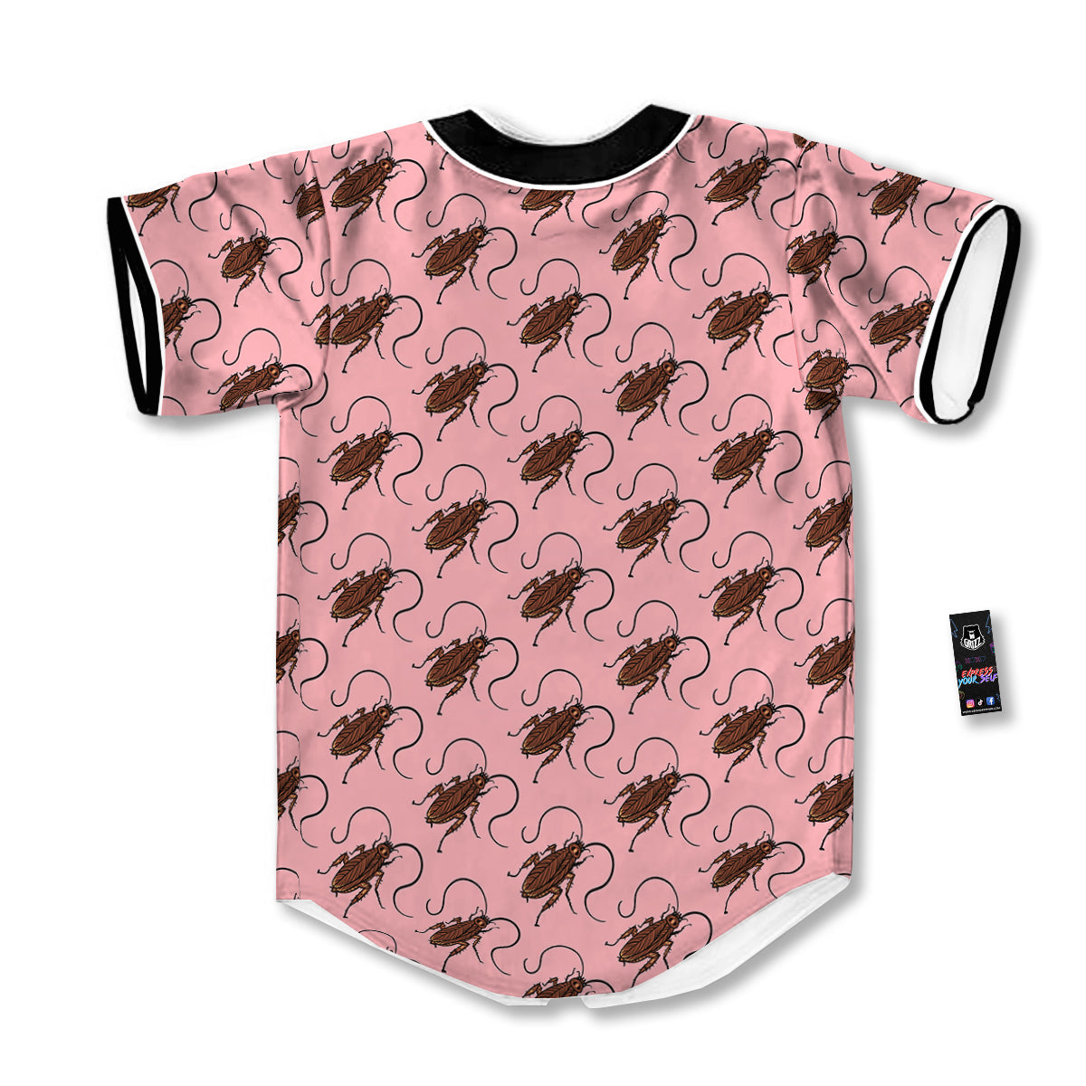 Cockroach Pink Print Pattern Baseball Jersey-grizzshop