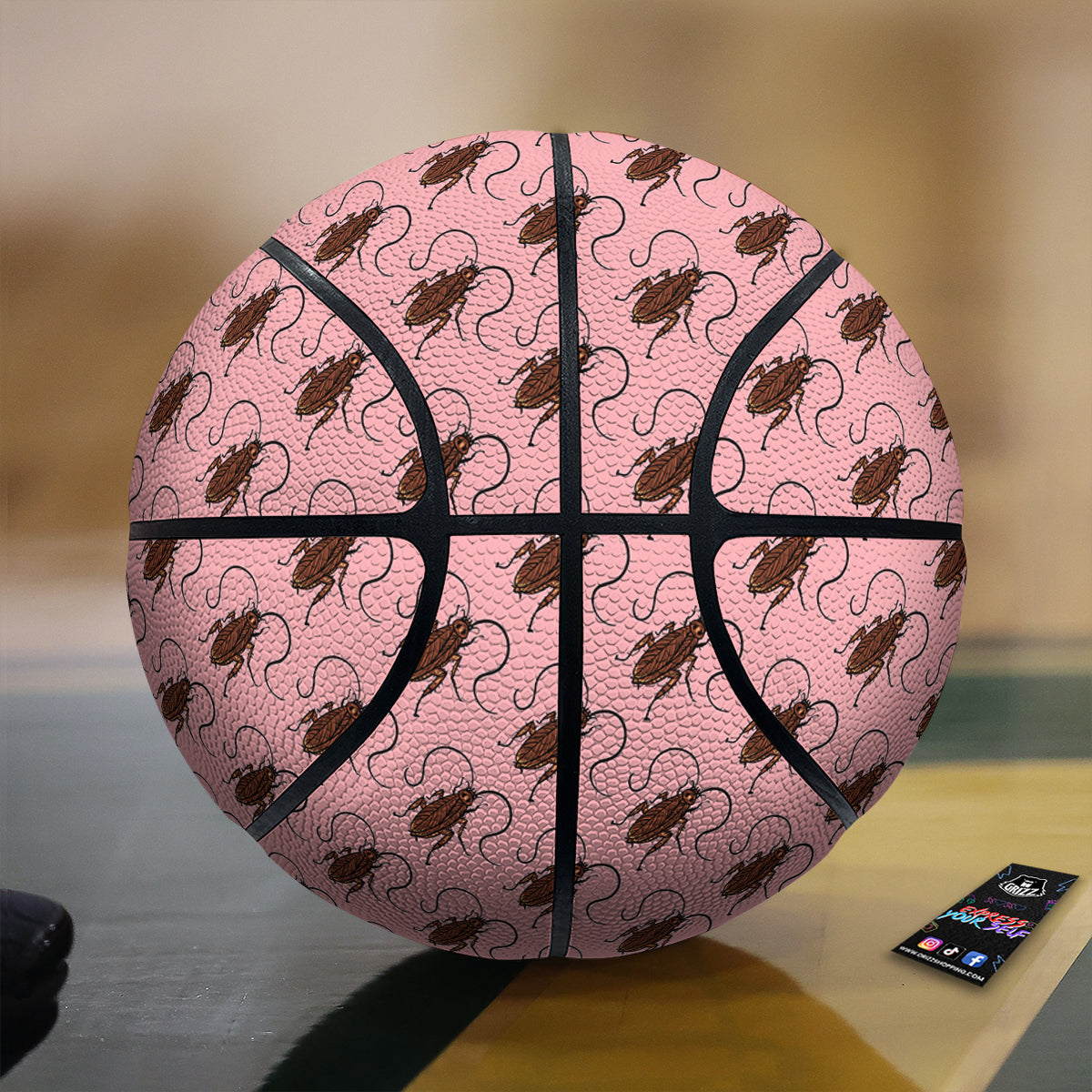 Cockroach Pink Print Pattern Basketball-grizzshop