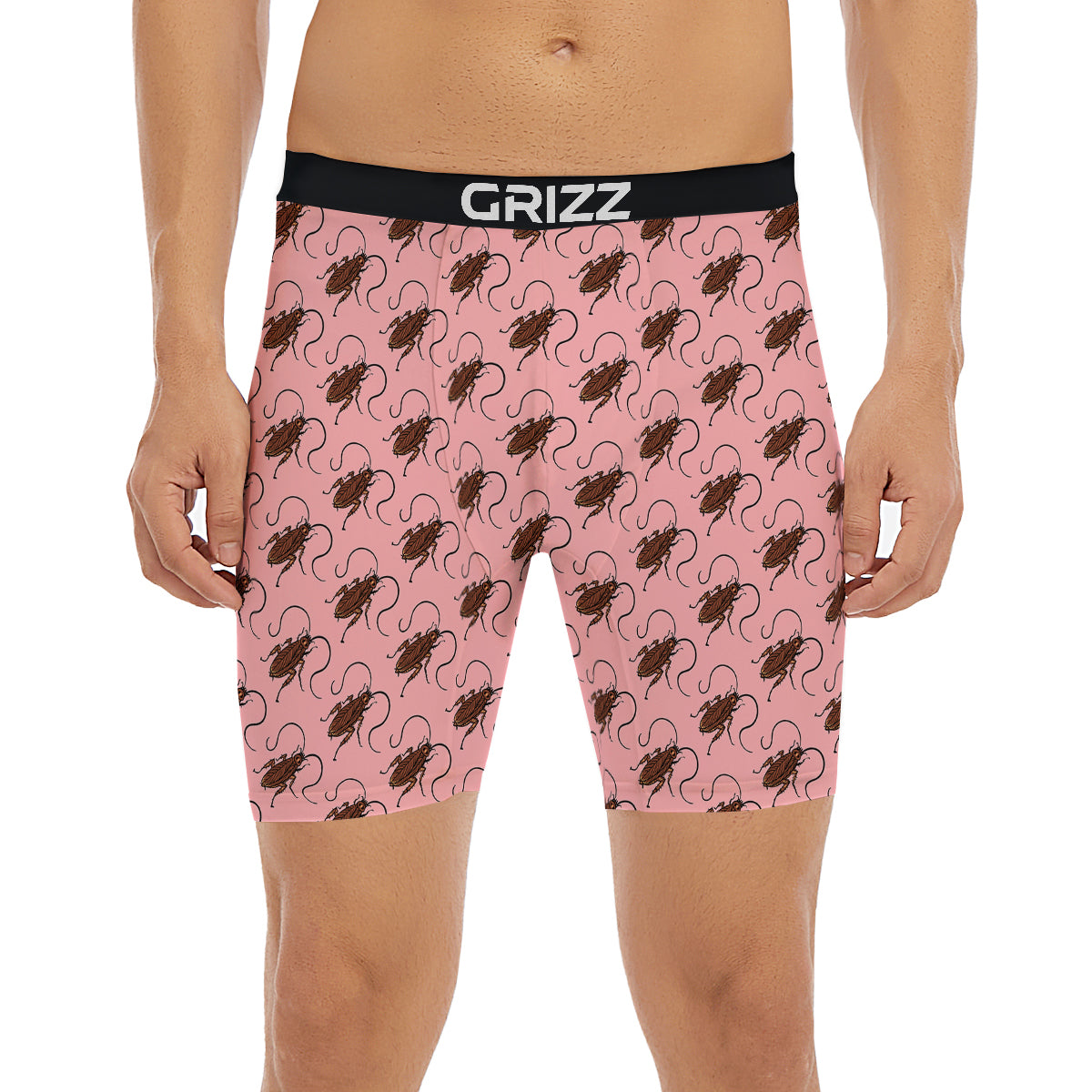 Cockroach Pink Print Pattern Boxer Briefs-grizzshop